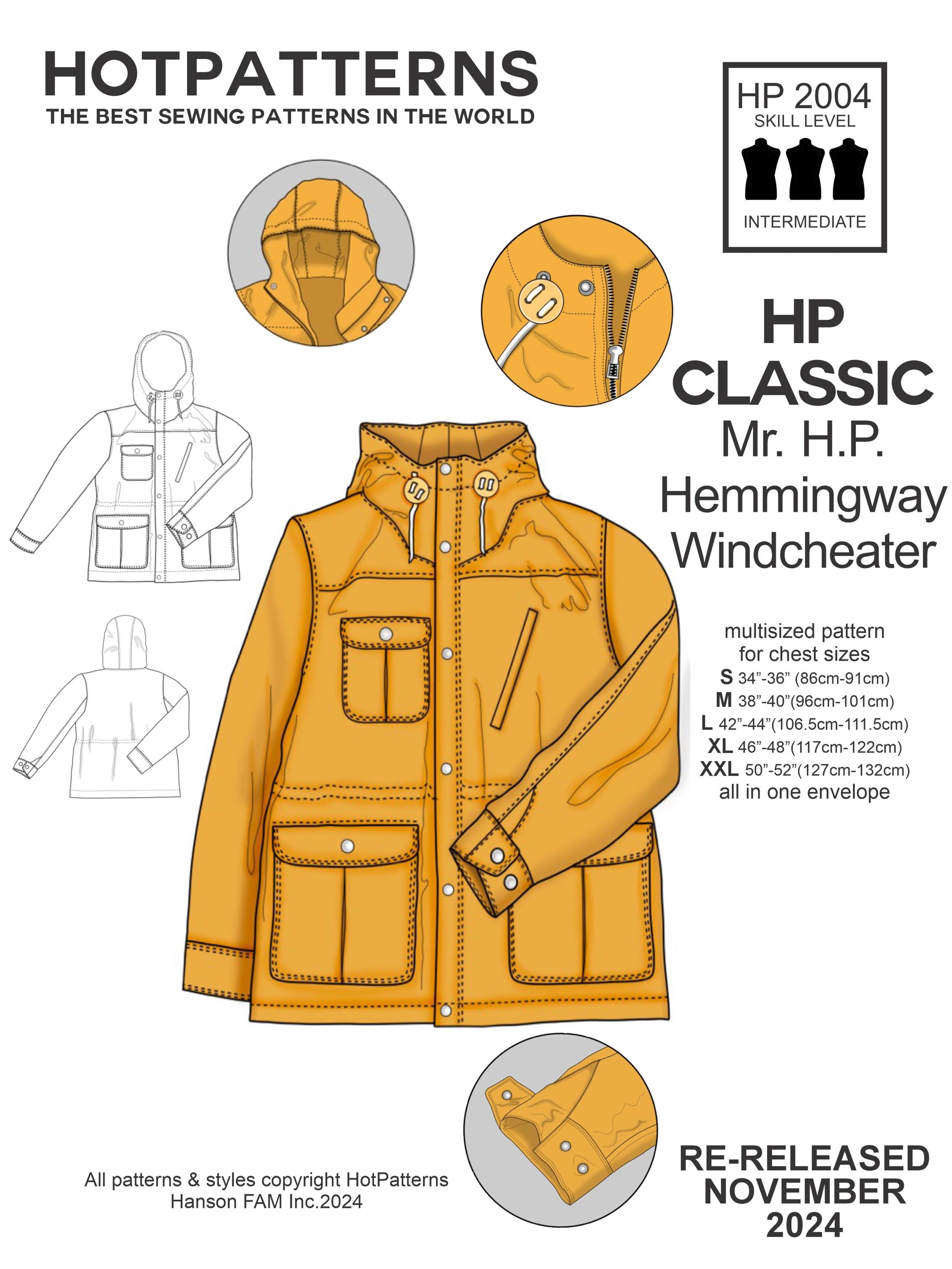 Heavy Jacket Pattern Rugged Mens Windcheater Jacket Sewing Pattern. Vintage Inspired ...