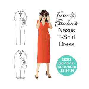 T-SHIRT sewing pattern. Tie front T-shirt. V-neck T-shirt. Pull-on T-shirt. Plus size T-shirt pattern. Easy to make T-shirt pattern.
