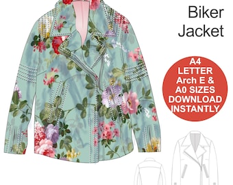 Naaipatroon Bellissima-bikerjack: losse pasvorm (A4, Letter, A0, ArchE-maten)