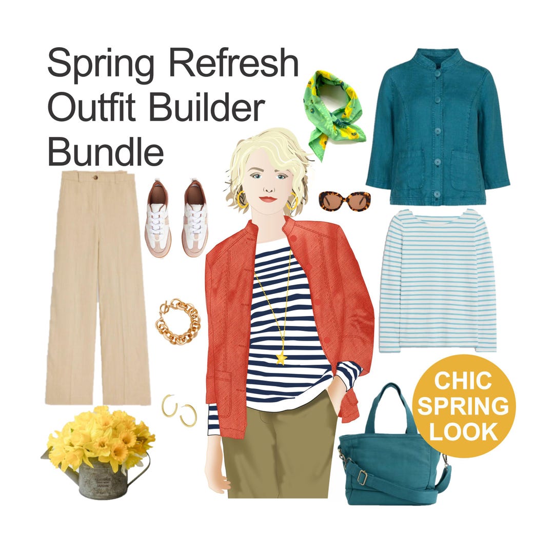 Spring Outfit Sewing Pattern Bundle: Jacket, Top, Wide Leg Pants (size ...