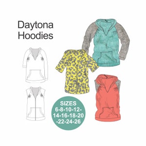 Raglan Sleeve Hoodie Sewing Pattern: Women's Sizes 6-26 (A4/Letter)