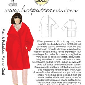 Coat Sewing Pattern. Easy Coat Pattern. Funnel Coat. Minimalist Coat ...