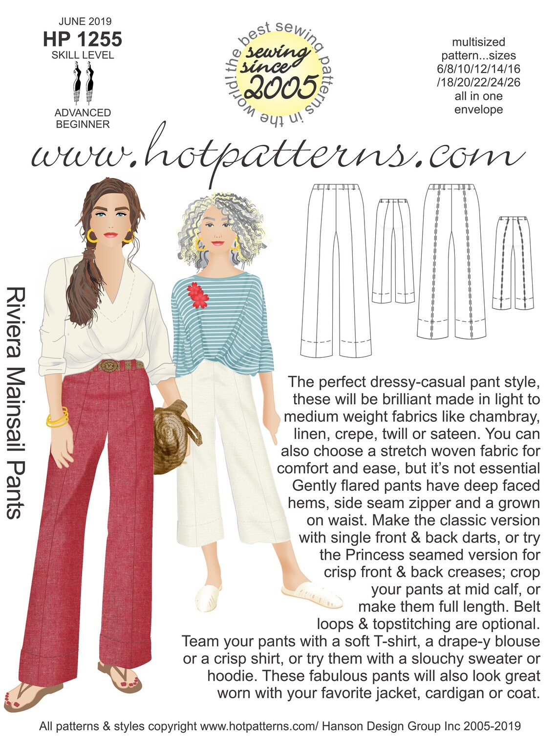 EASY Pants Sewing Pattern. Culotte Pattern. Crop Pants Pattern. Sailor