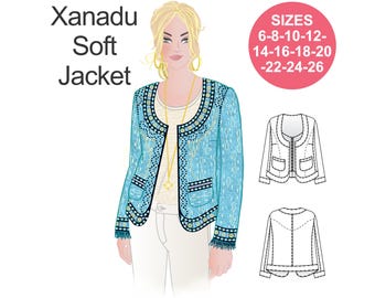 Naaipatroon Xanadu boho-jas: geborduurd paneelontwerp (maten 6-26) (pdf-patroon)