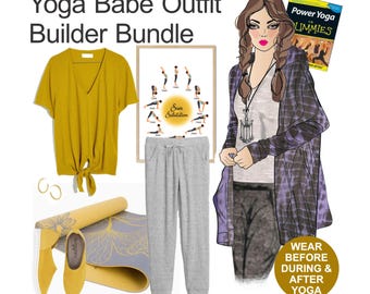 Yoga Outfit Sewing Pattern Bundle: Hoodie, Tee, Sweatpants (PDF Download, Sizes 6-26)