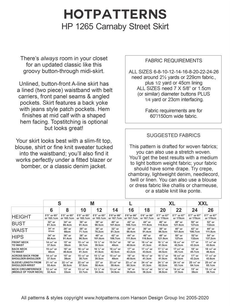 RETRO Skirt Sewing Pattern Denim Skirt Pattern Buttoned Skirt Pattern