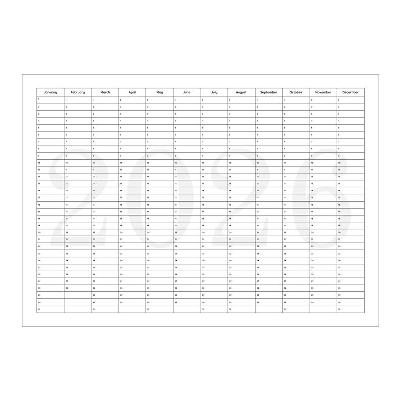 2026 Wall Planner Year at a Glance – Printable Yearly Calendar (PDF) - Etsy