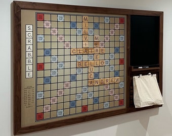 Giant 4ft X 6ft Scrabble Board with Chalkboard & Magnetic tiles  - Magnetic Boardgame Art - Scrabble tiles - Gameroom Art