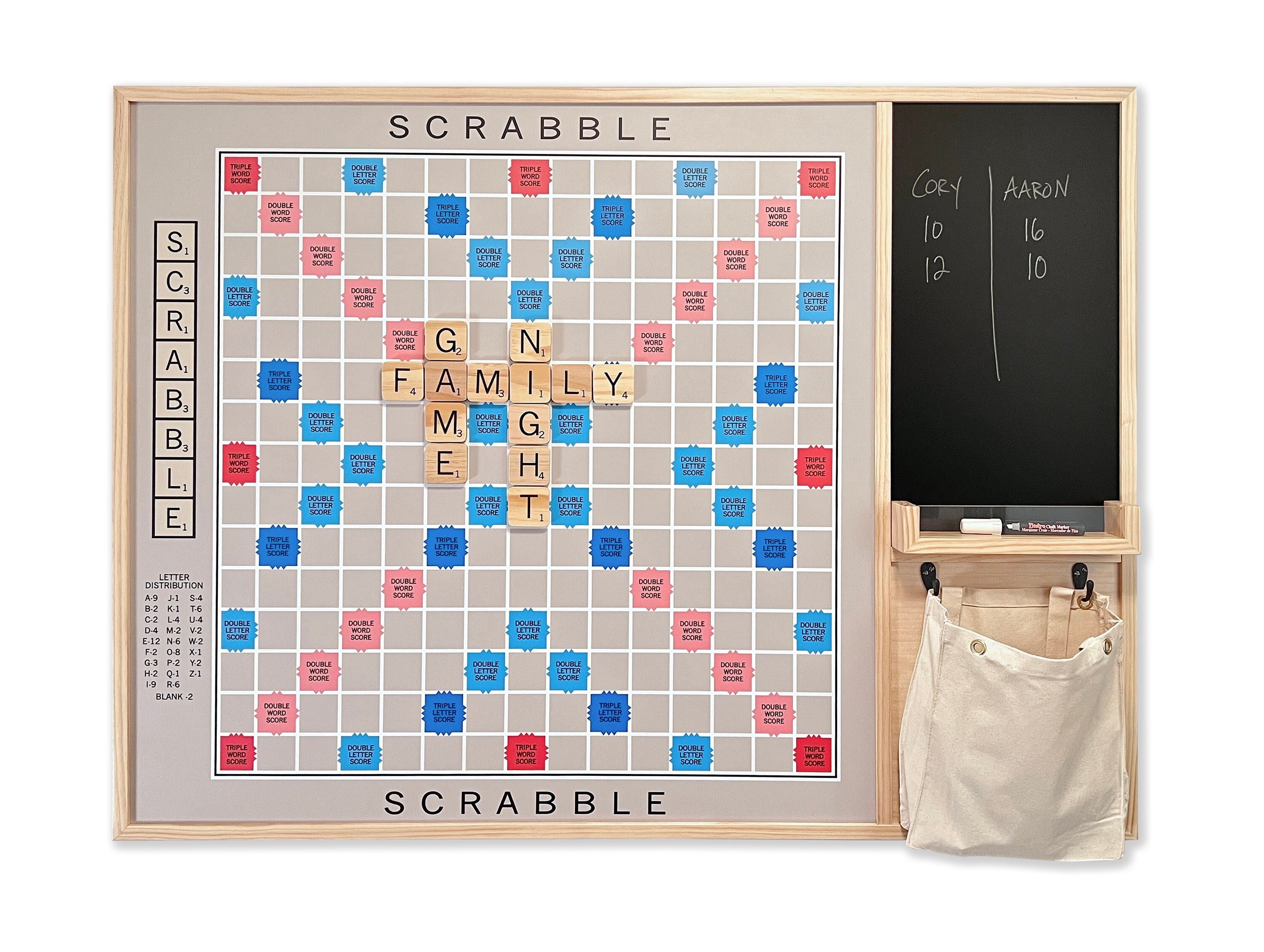 Large 3ft X 4ft Scrabble Board With Chalkboard & Tiles