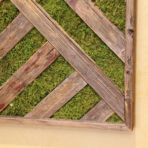6ft Reclaimed Wood & Preserved Moss Triptych Art Large Wall Decor Green Wall Living Wall Art image 4