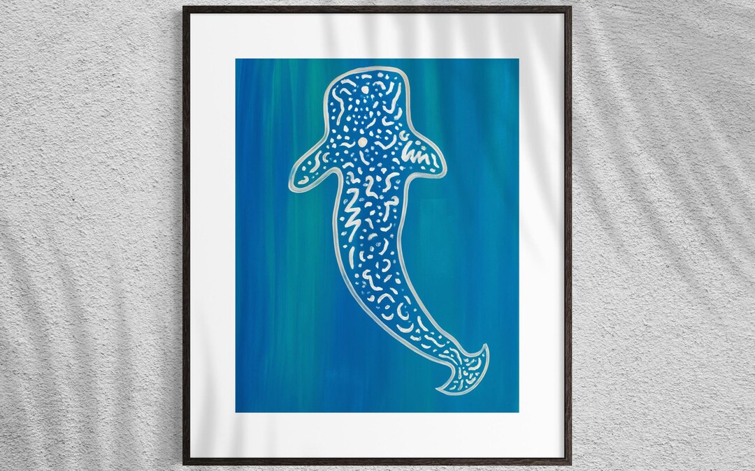 Calming Whale Shark Art Print for Kids’ Rooms – Ocean Serenity Wall ...