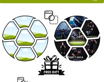 Soccer Photo Collage Canva Template, Senior Night Gift Ideas, Custom Football Coach Gift, DIY Sports Poster Frame, Printable Drag & Drop