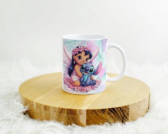 Taza personalizada de Stitch, taza de Stitch, regalo de Navidad, regalo de cumpleaños, regalo personalizado con el nombre Stitch