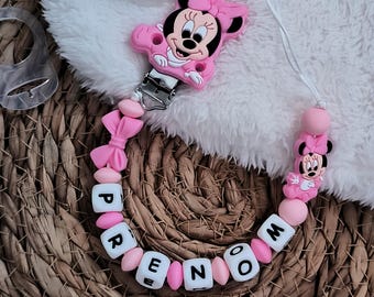 Personalized Minnie Mouse pacifier clip, personalized pacifier clip, personalized pen clip with name, pacifier clip, pacifier clip, baby gift