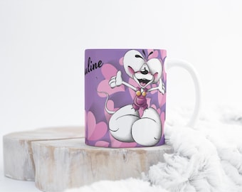 personalisierte Diddl-Tasse, personalisierte Diddl-Tasse, Diddl-Dekor, Weihnachtsgeschenk, Geburtstagsgeschenk, personalisiertes Vornamensgeschenk