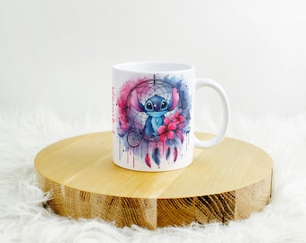 Personalisierte Stitch-Tasse, Stitch-Deko, Weihnachtsgeschenk, Geburtstagsgeschenk, personalisiertes Geschenk mit Stitch-Namen