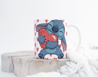 Taza personalizada de Stitch, taza de Stitch, regalo de Navidad, regalo de cumpleaños, regalo personalizado con el nombre Stitch