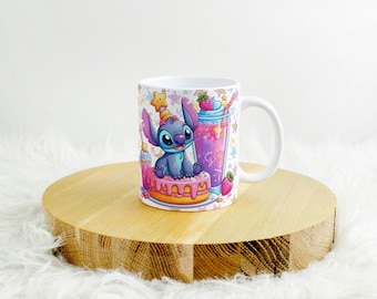 Taza personalizada de Stitch, taza de Stitch, regalo de Navidad, regalo de cumpleaños, regalo personalizado con el nombre Stitch