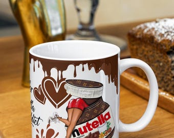 tasse personnalisée nutella, mug personnalisé nutella, décor nutella, cadeau noël, cadeau anniversaire, cadeau personnalisé prénom