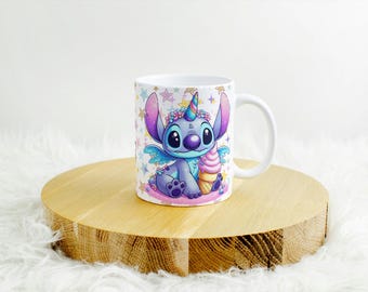 Taza personalizada con puntada, taza personalizada con puntada, decoración con puntada, regalo de Navidad, regalo de cumpleaños, regalo personalizado con nombre de puntada