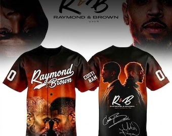 Camiseta de béisbol personalizada de Usher y Chris Brown, camiseta de la gira de R&B, camiseta de concierto de hip hop, ropa para fans del R&B, purpurina sintética, camiseta urbana