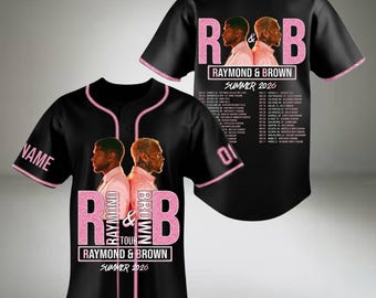 Camiseta de béisbol personalizada de Usher y Chris Brown, camiseta de la gira de R&B, camiseta de concierto de hip hop, ropa para fans del R&B, camiseta de música streetwear