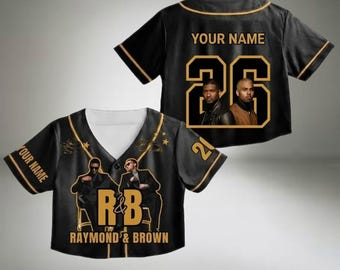 Benutzerdefinierte Usher und Chris Brown Crop Top Baseball Jersey, die R & B Tour Crop Top, Hip Hop Konzert Jersey, RnB Fan Bekleidung, Streetwear Shirt
