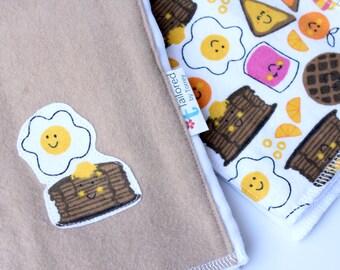 Funny baby gift idea - Food themed baby shower - Burp cloth set - Gift for new mom in hospital - Unique personalized baby girl gift