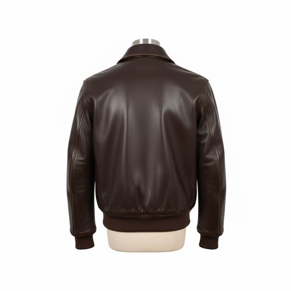 メンズ ヴィンテージスタイル ダークブラウン レザー A-2 フライト