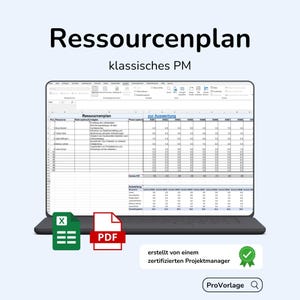 Resource Plan Excel Template – Ready-Made + PDF Guide | Resource Plan / PM Template | One-Pager Download for Projects