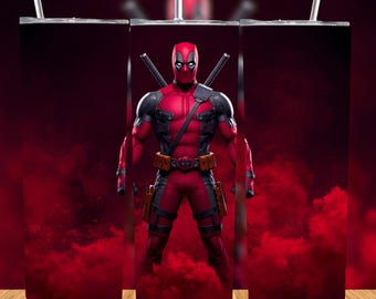 Red Masked Antihero Tumbler Wrap 20oz Skinny Sublimation PNG Digital Download