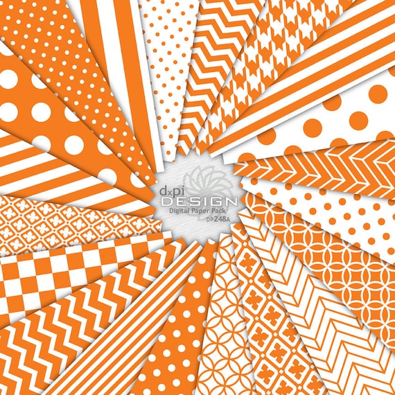 ORANGE - Digital Paper and Printable Background Patterns - Orange and White Digital Scrapbook Papers - Instant Download (DP248A) Orange - digital paper and printable background patterns - orange and white digital scrapbook papers - instant download (dp248a)