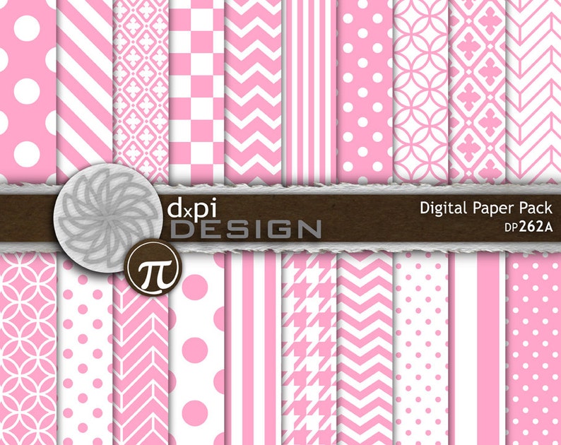 Pink Digital Paper & Printable Backgrounds for Scrapbooking - Pink and ...