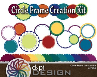 Digital Jeweltone Circle Tags - Create Custom Printable Labels, Tags, and Frames for Scrapbooks, Cards & Crafts - Instant Download (CKT050)