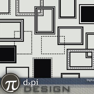 Rechteckige digitale Rahmen für Scrapbooking, Etiketten, Tags und Bastelarbeiten - Sofort Download (FRM040)