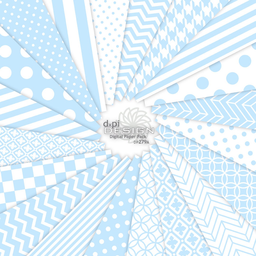 Baby Blue Digital Paper & Printable Background Patterns - Light Pastel ...