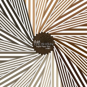 Neutral Striped Digital Paper Pack and Background Images - Digital Scrapbook Paper in Tan, Brown, Taupe Stripes - Instant Download (DP061)