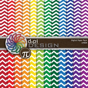 Chevrones - Papel digital para scrapbooking en vibrantes colores primarios para scrapbooking, invitaciones y tarjetas DIY - Descarga instantánea (DP024)