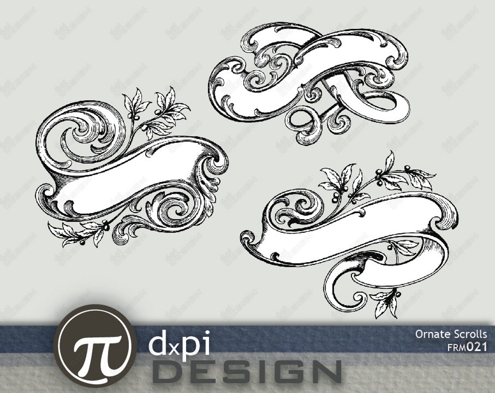 VINTAGE SCROLLS Digital Scroll Designs for Formal Labels, Layouts