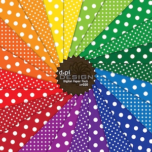 LUNARES - Papel digital e imágenes de fondo imprimibles en vibrantes colores primarios para scrapbooking y tarjetas - Descarga instantánea (DP020)
