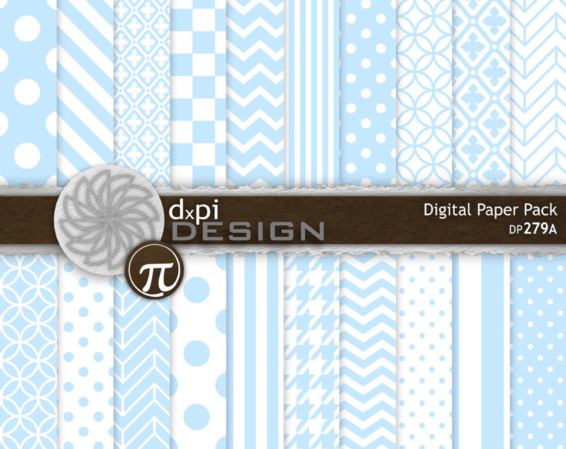 BABY BLUE Digital Paper & Printable Background Patterns Light Pastel