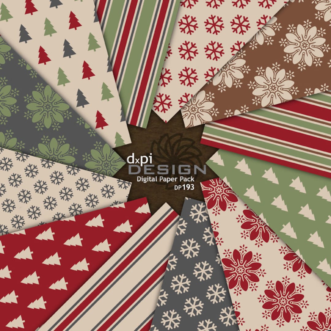 Vintage Christmas Scrapbook Paper and Background Designs Printable