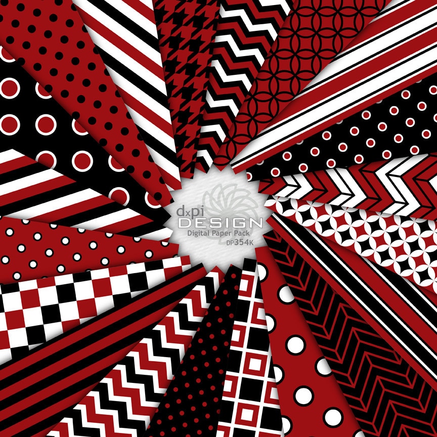 Black and Red Digital Paper and Printable Backgrounds | Etsy