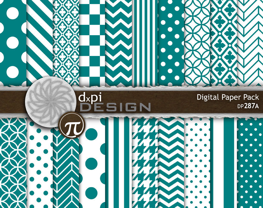 TEAL Digital Scrapbook Paper and Printable Backgrounds - Etsy