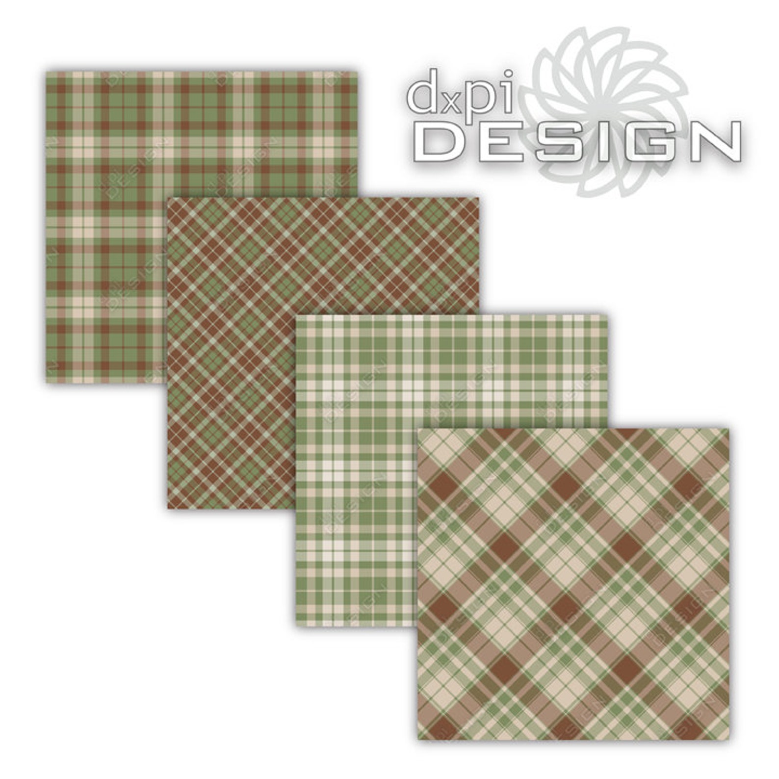 Green Plaid Digital Paper & Printable Background Images Green Plaid