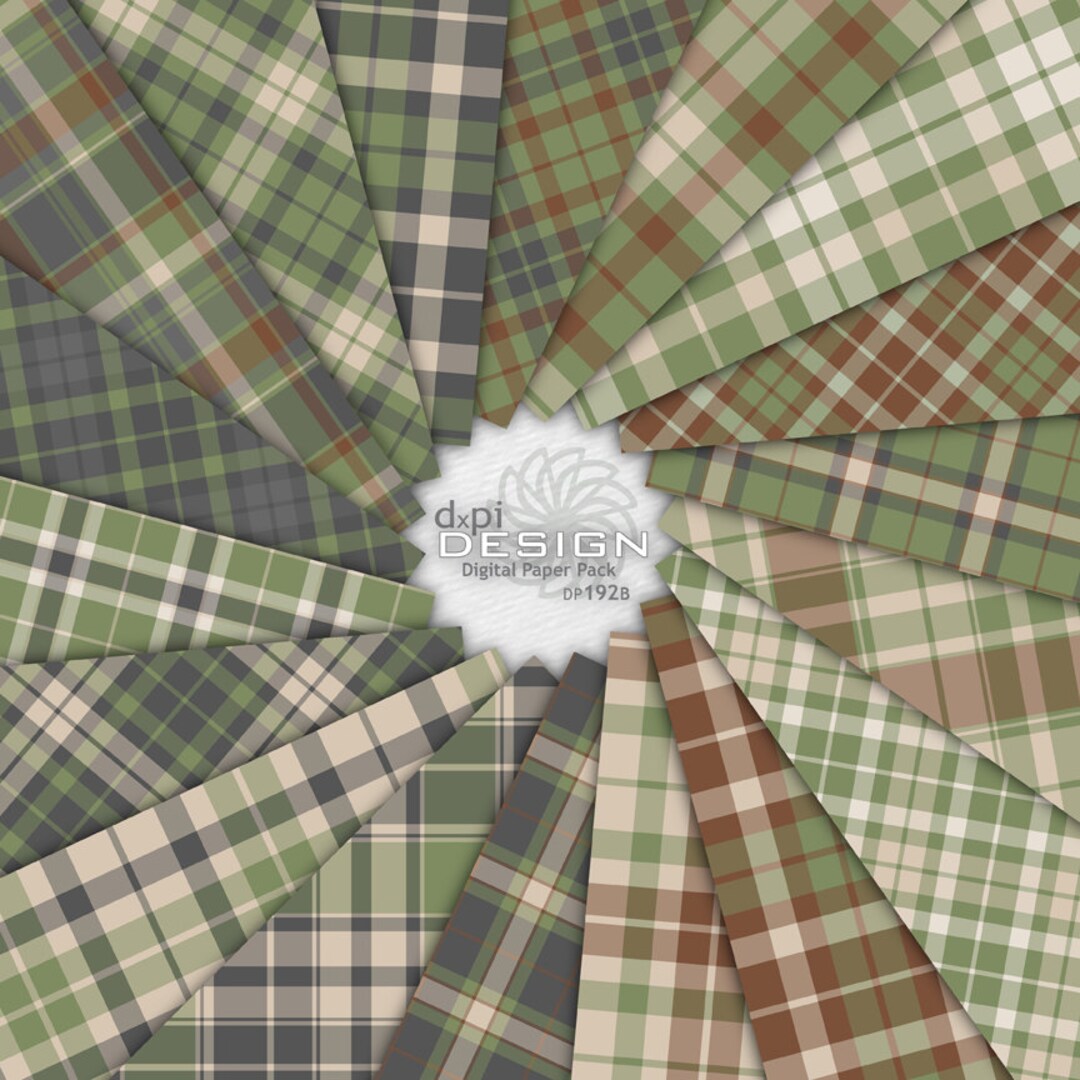 Green Plaid Digital Paper & Printable Background Images Green Plaid