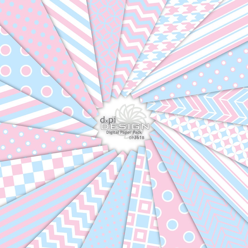 Light Pink and Blue Digital Paper & Printable Backgrounds - Digital ...