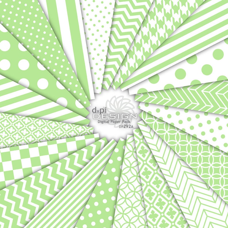 Light Green Digital Paper & Printable Scrapbook Patterns Etsy UK