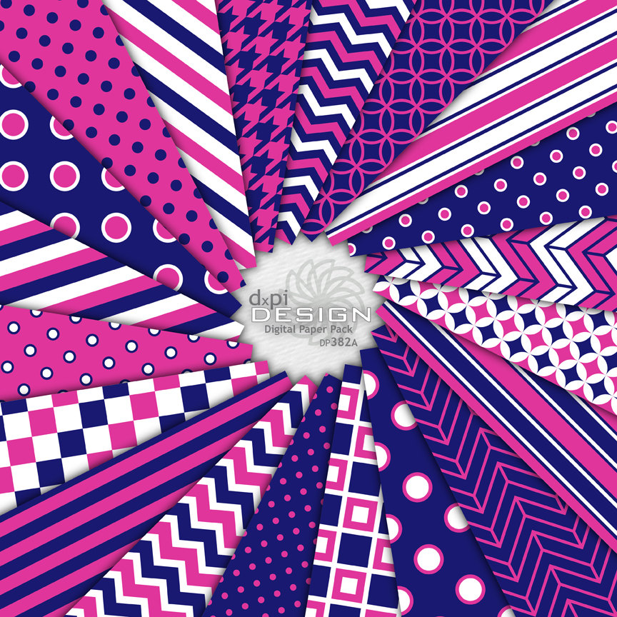 Navy Blue And Pink Chevron Background