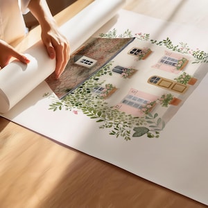 パステルカラーの花柄のベビーベッドルーム用ウォールアート – デジタルコテージコア風のシャビーシックな女の子の部屋プリント 画像 18